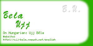 bela ujj business card